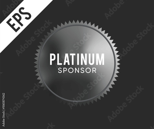 Platinum sponsor stamp sign on Black background, vector illustration