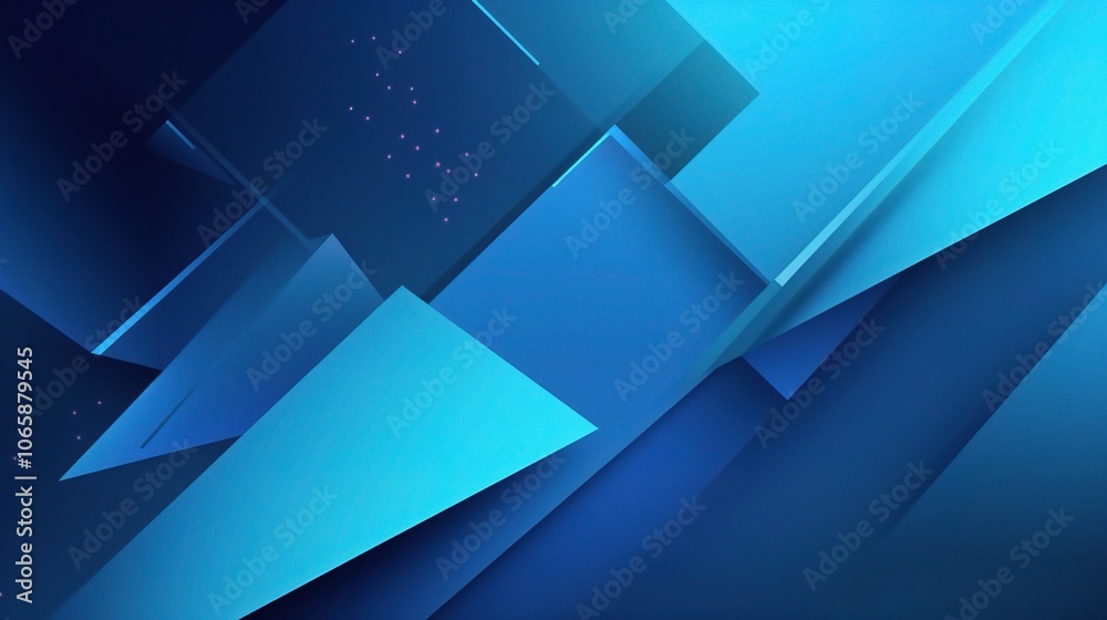 Fototapeta premium Abstract 3D Blue Geometric Shapes and Layers