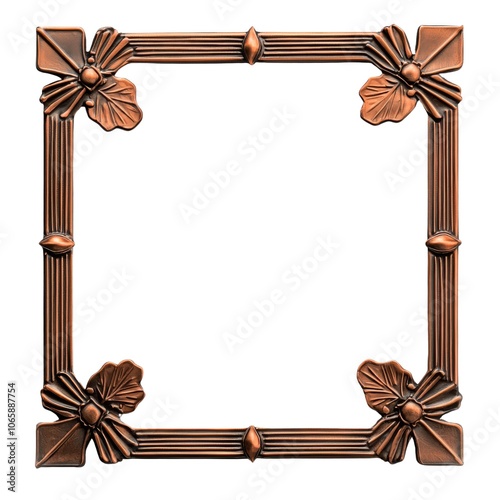 Decorative Copper Frame with Floral Design photo