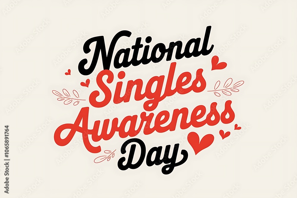 Obraz premium Celebrate National Singles Awareness Day with Fun and Bold Typography