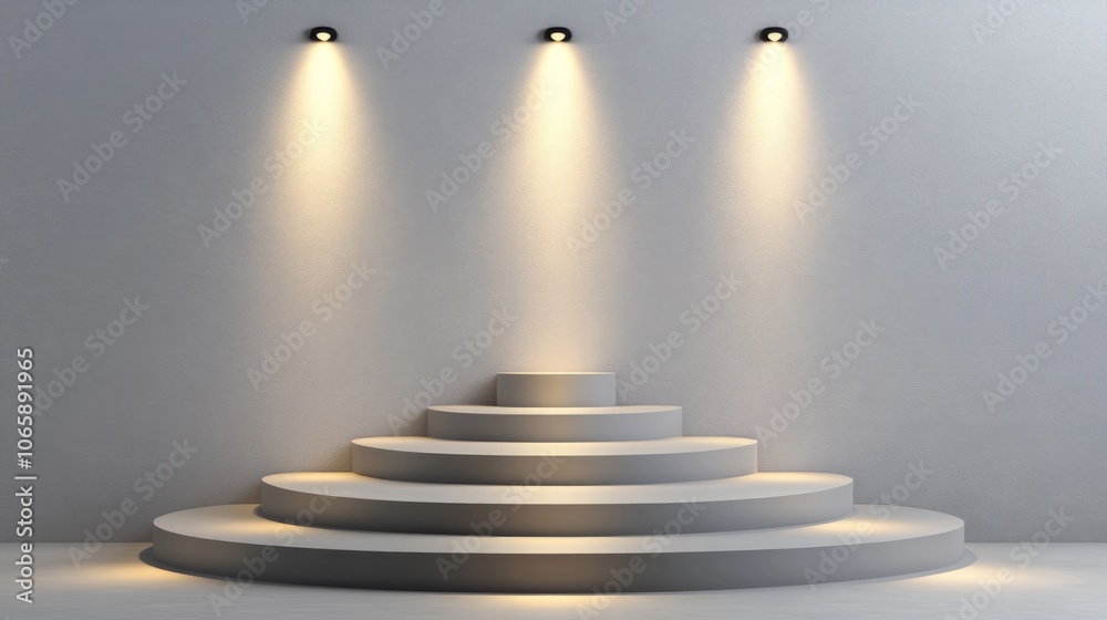 Obraz premium podium pedestal empty product display to show cosmetic product platform 3d rendering 