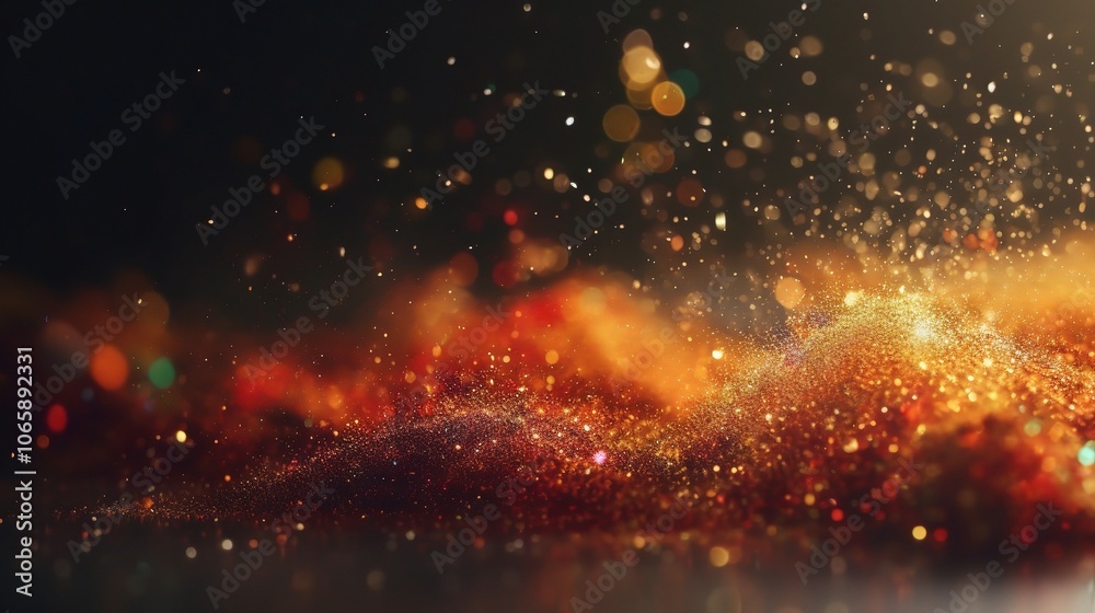 Fototapeta premium Sparkling 3D Dusty Background in Warm Tones