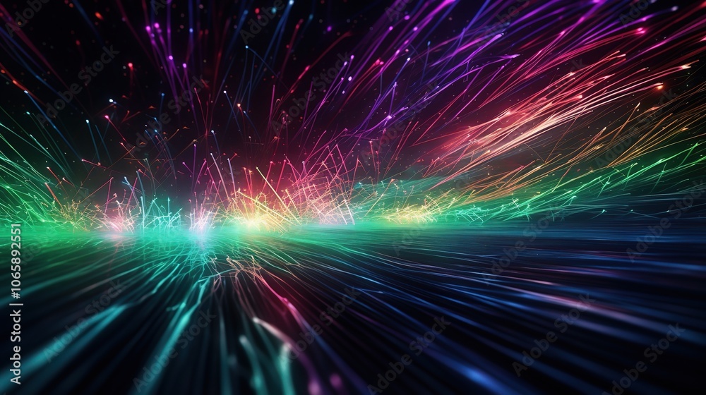 Obraz premium Colorful Abstract Light Waves in Motion