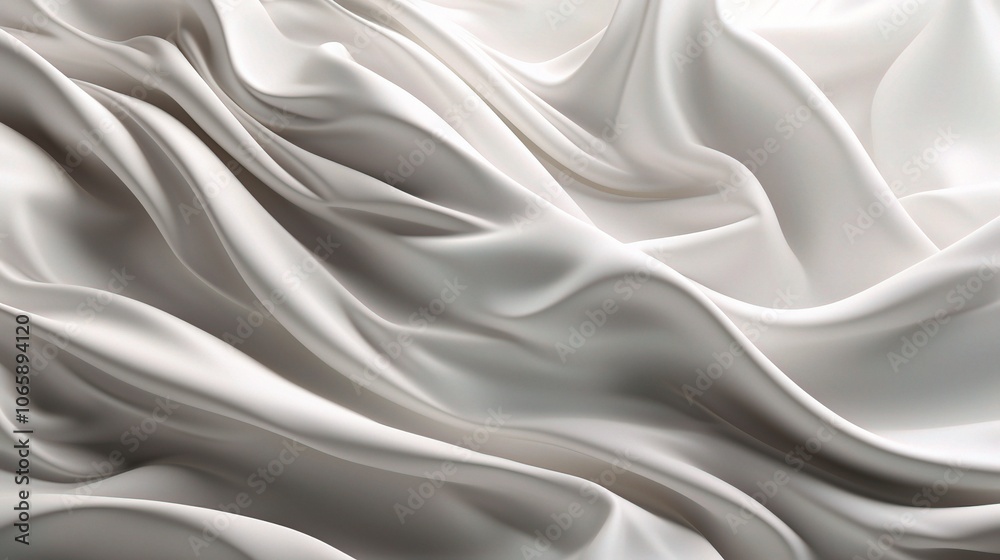 Obraz premium Smooth White Fabric Textures in 3D Perspective