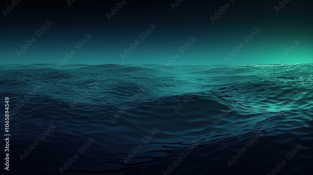 Fototapeta premium Serene Ocean Waves at Dusk with Deep Blue Tones