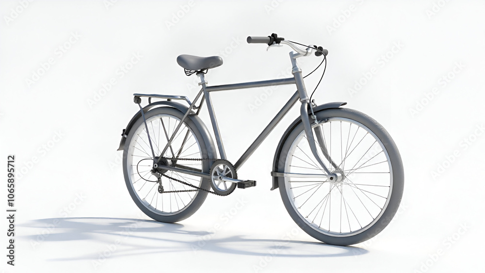 Naklejka premium Gray big bike on white background.