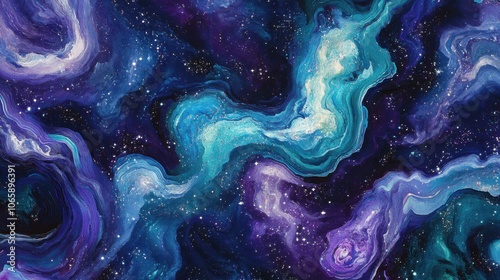 Colorful abstract cosmic art showcasing swirling galaxies and vibrant nebulae against a deep starry background