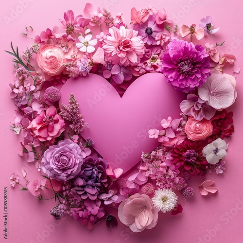 Wallpaper Mural Creative floral heart arrangement for Valentine's Day and Women's Day Torontodigital.ca