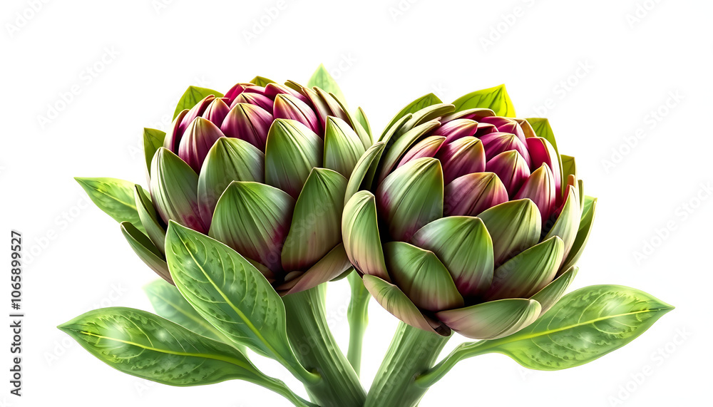 Fototapeta premium An artichokes magic leaves isolated with white highlights, png