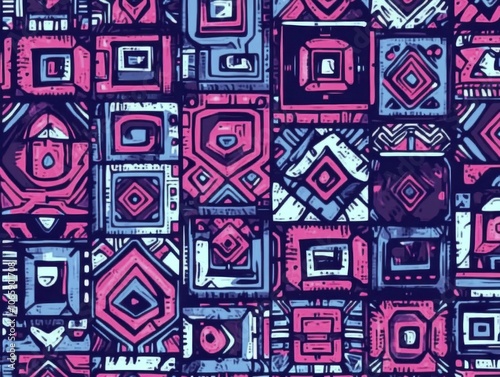 Wallpaper Mural Geometric Abstract Pattern Design: Colorful Seamless Background Torontodigital.ca