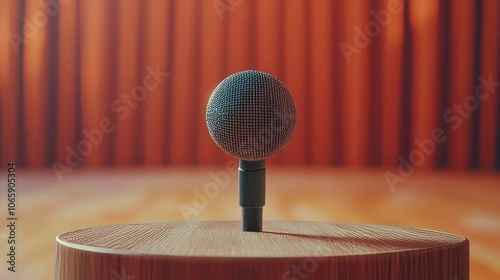 Close-up Microphone on Stage photo