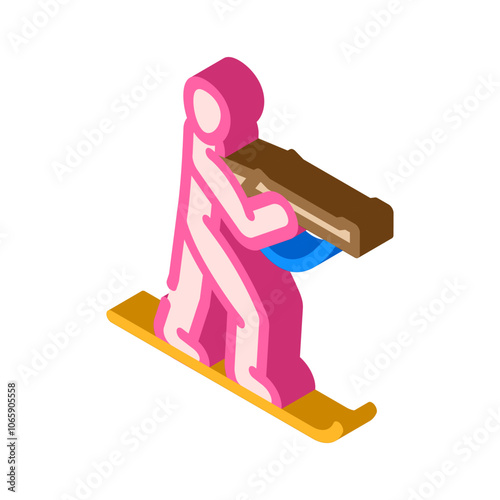 biathlon winter sport isometric icon vector. biathlon winter sport sign. isolated symbol illustration