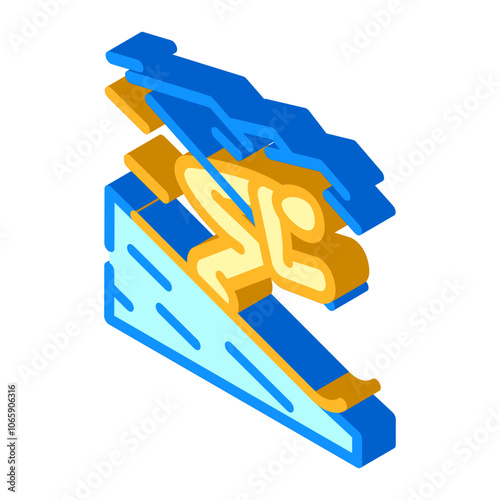 alpine skiing winter sport isometric icon vector. alpine skiing winter sport sign. isolated symbol illustration