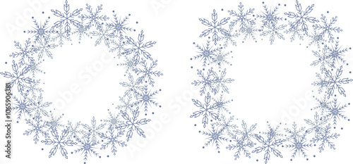 Set of snowflake frames