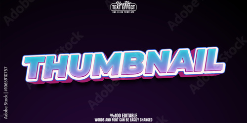 Thumbnail editable text effect, customizable poster and design 3d font style