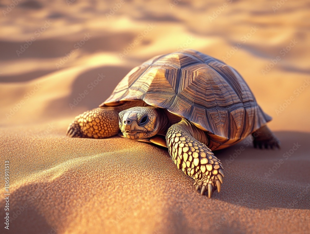 Obraz premium Turtle on Desert Sand