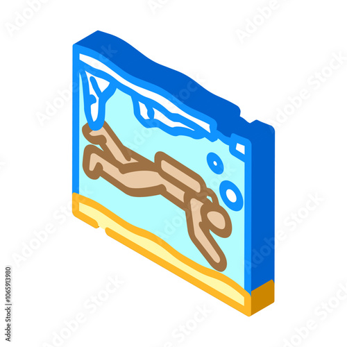 ice diving winter sport isometric icon vector. ice diving winter sport sign. isolated symbol illustration