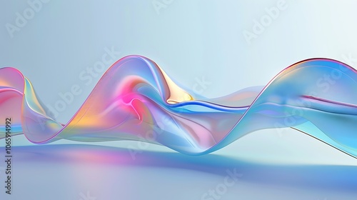 Abstract glass shape, dark background design, 3d render