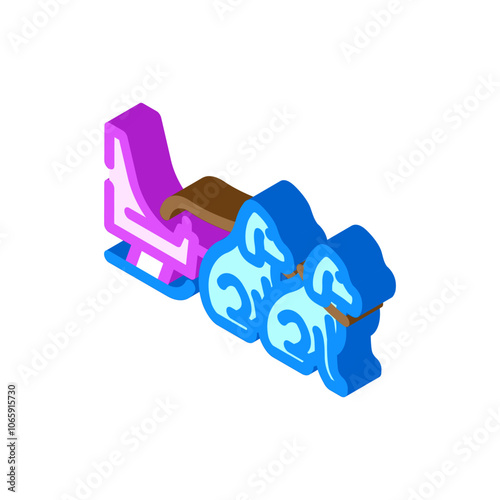 sled dog racing winter sport isometric icon vector. sled dog racing winter sport sign. isolated symbol illustration