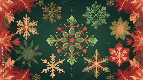 Festive Christmas Gradient with Subtle Sparkle: Red, Green, and Gold Holiday-Themed Graphic Background Texture