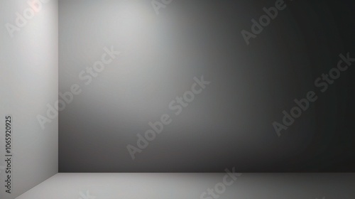 Wallpaper Mural Empty 3D Room with Gray Wall and Floor Lighting Torontodigital.ca