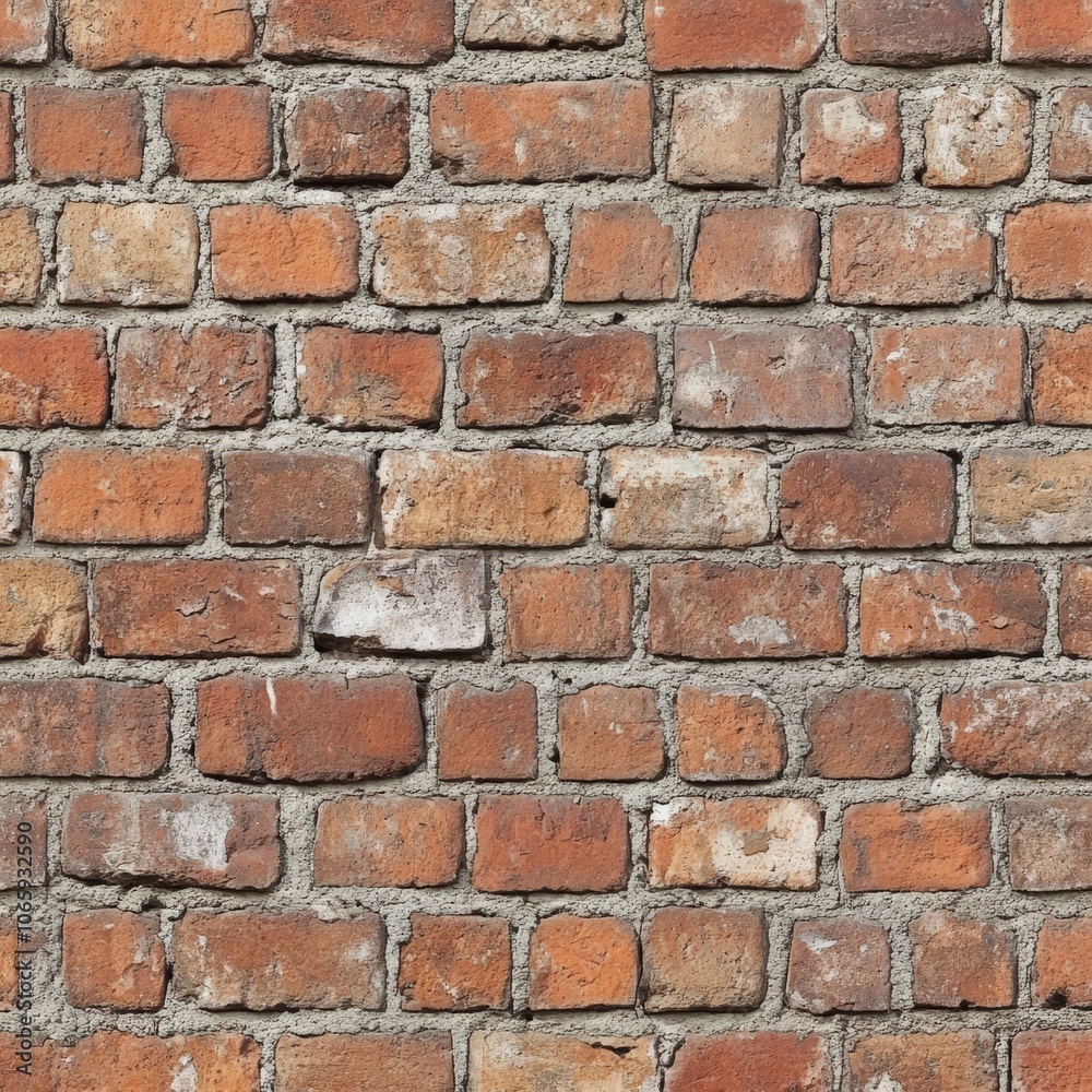 Obraz premium Red Brick Wall Texture: Vintage Brickwork Background