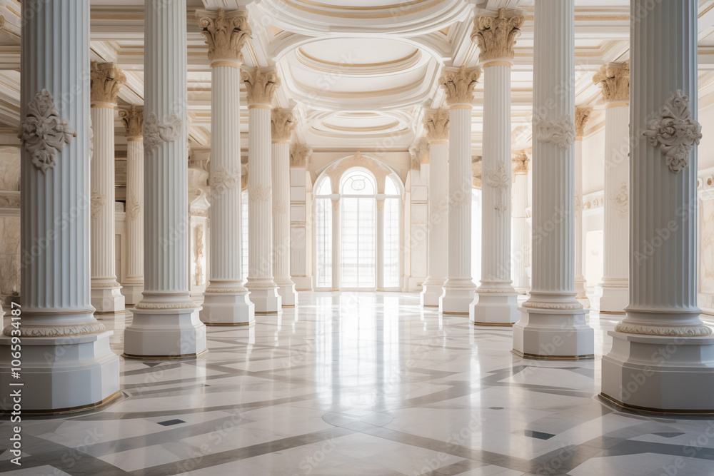 Obraz premium Palace interior background columns hall