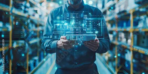Warehouse Manager Using Digital Tablet, Smart Technology in Inventory Management

