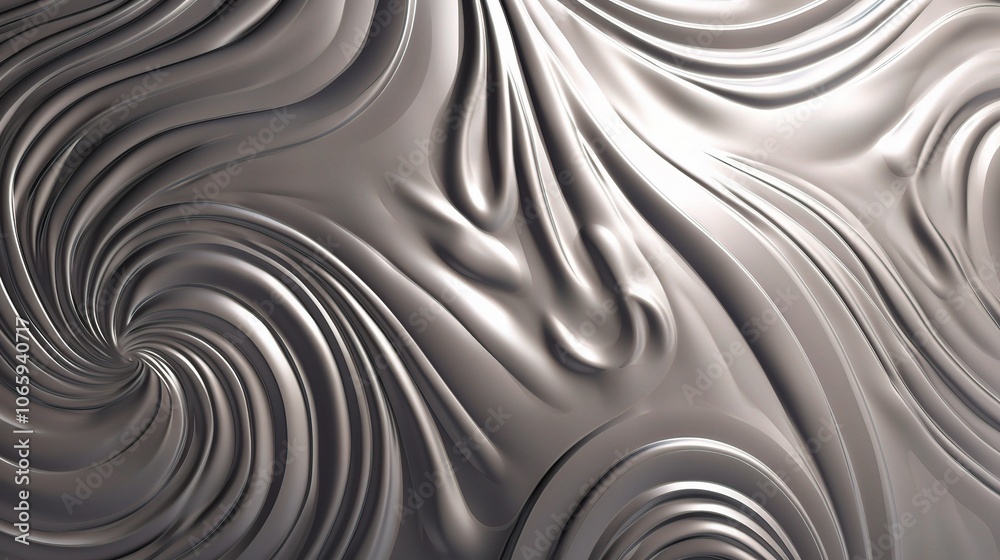 Obraz premium Abstract Silver Swirl Pattern with Smooth Texture