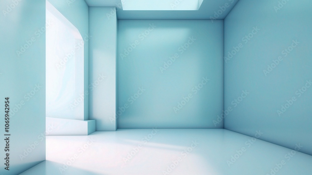 Fototapeta premium Modern Minimalist 3D Room with Soft Lighting
