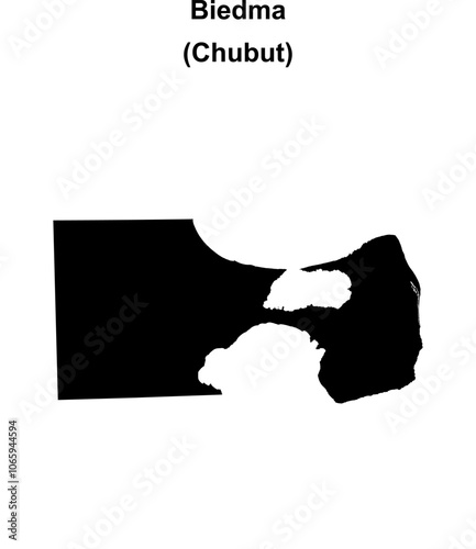 Biedma department (Chubut) blank outline map