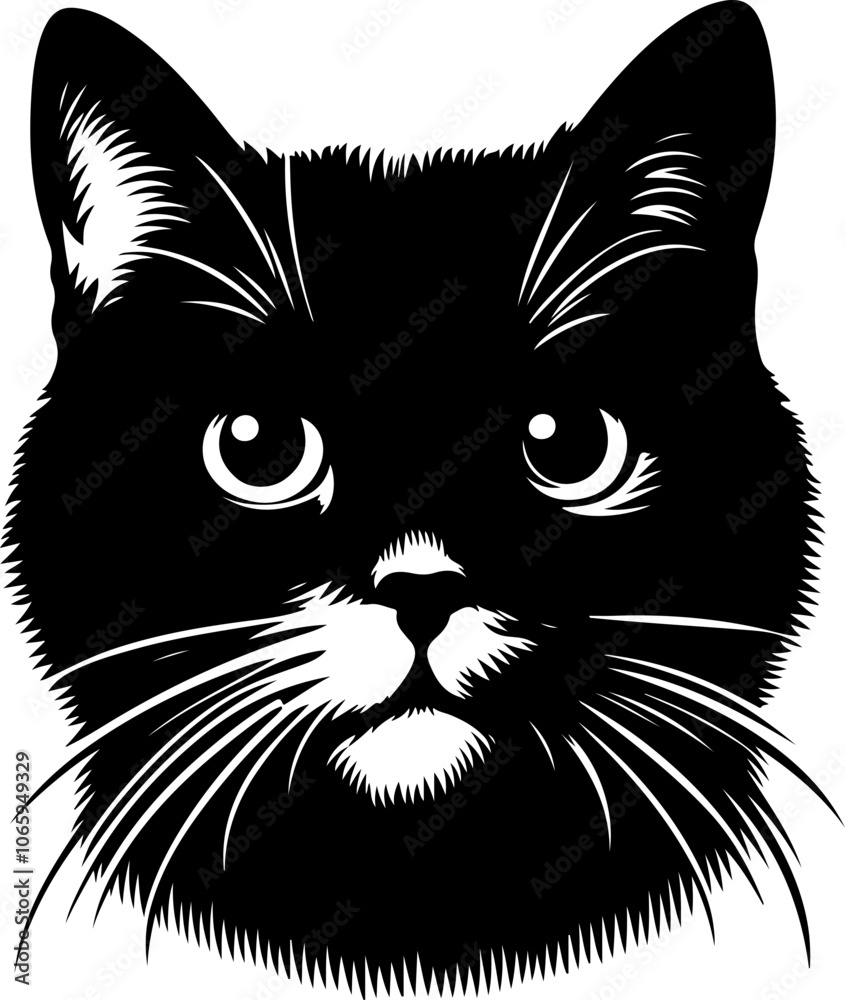 Obraz premium black and white cat