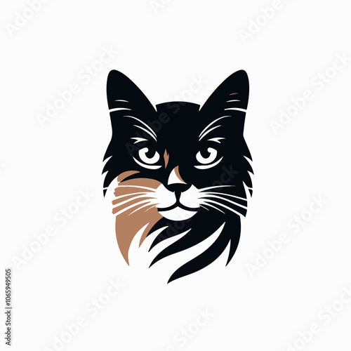 black cat isolated on white