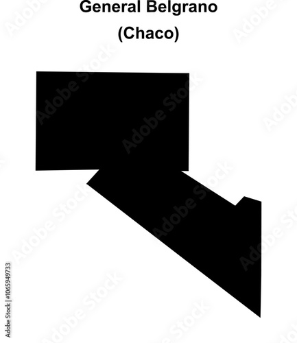 General Belgrano department (Chaco) blank outline map