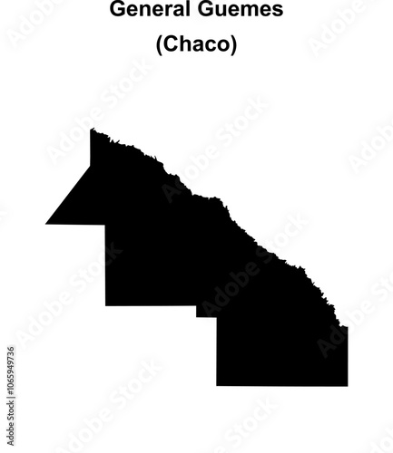General Guemes department (Chaco) blank outline map