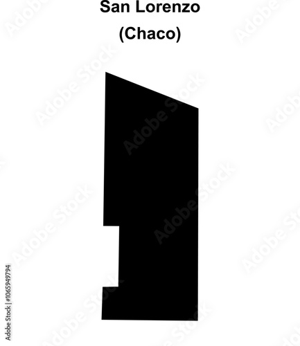 San Lorenzo department (Chaco) blank outline map
