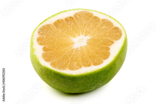 Green Grapefruits, isolated on White Background.