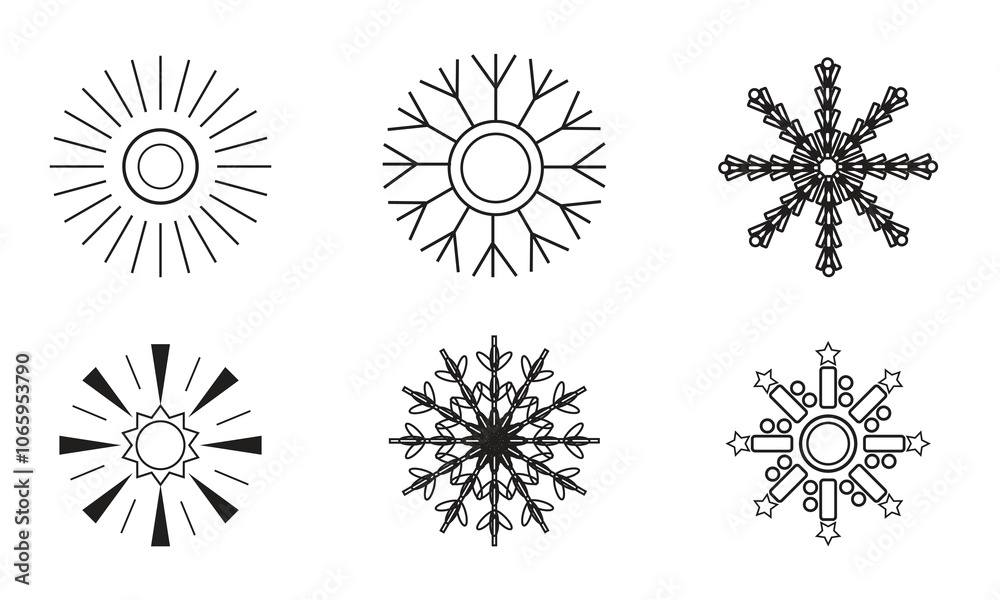 Obraz premium winter icon, snowflakes icon .