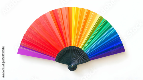 Rainbow color swatch fan displayed on a white background, ready for selection . illustration