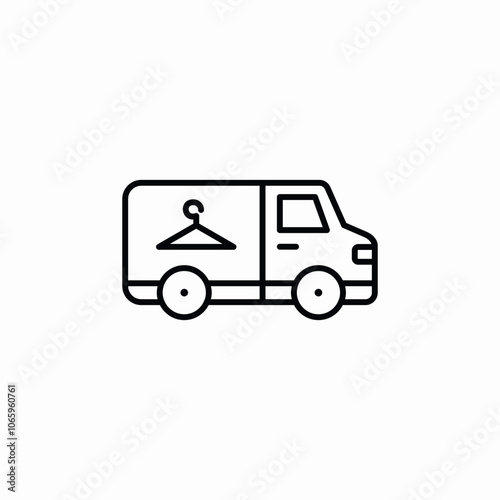 laundry delivery truck icon sign vector