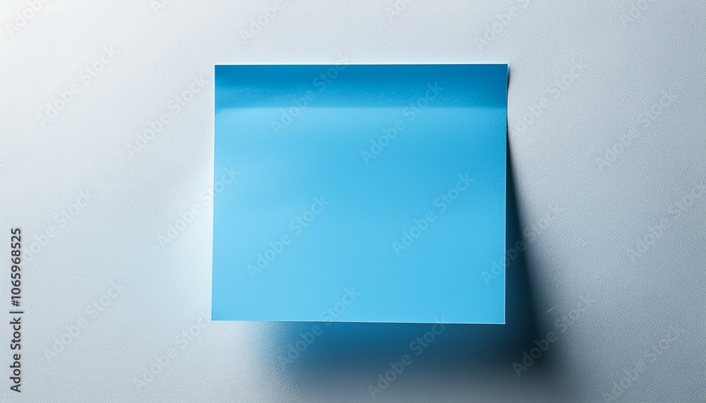 Fototapeta premium Blank Blue Post-it Note on White Wall