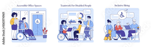Inclusion In Media And Work. Flat Vector Illustration