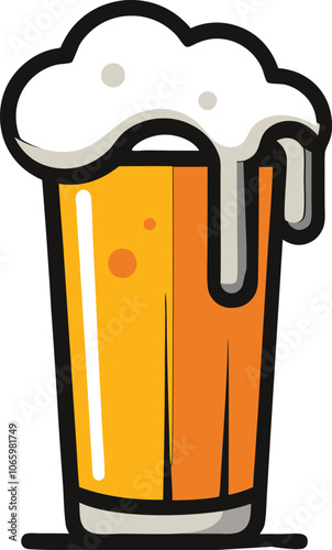 Beer Mug Icons  Vector Illustrations Of Glass With Foamy Beer Alcoholic Drink. Party Concept.