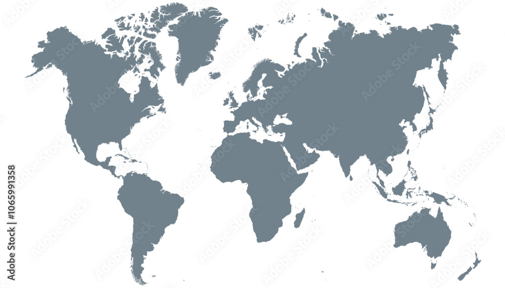 Fototapeta premium World map. Grey modern vector map. Silhouette map.