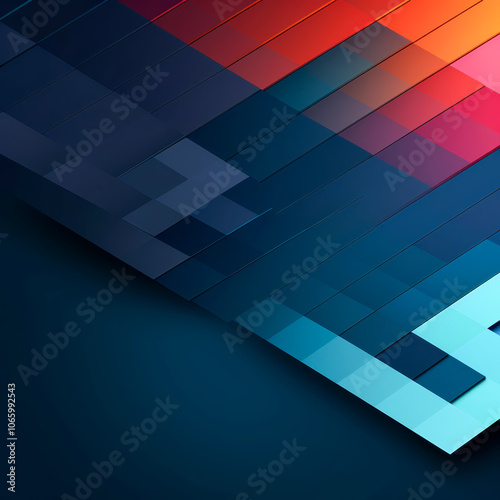 Gradient Mosaic Background with 3D Tile Effect