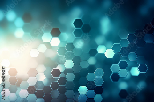Soft Teal Hexagonal Bokeh Background