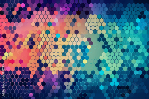 Colorful Abstract Hexagonal Pattern with Gradient