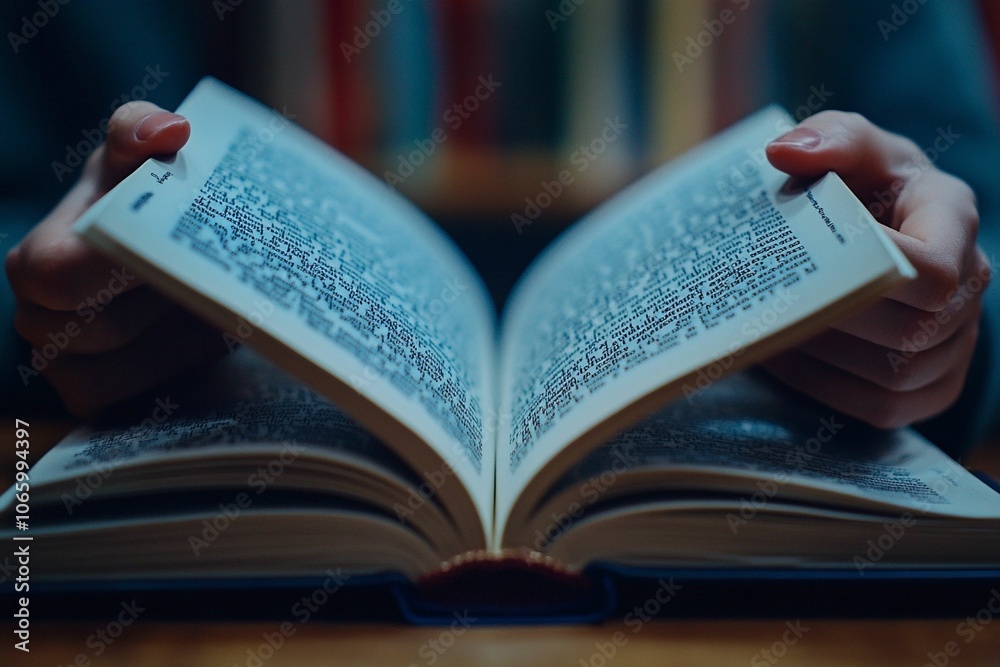 Obraz premium Open Book with Pages Spread Out