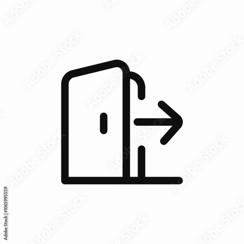 exit door icon sign vector