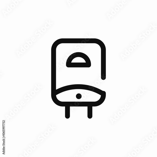 water heater bathroom icon sign vector